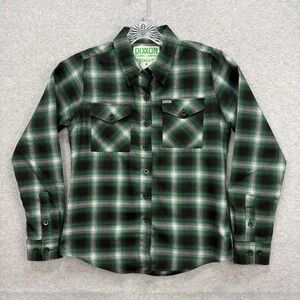 Dixxon Flannel Shirt Womens Small Green Black Plaid Emerald Isle Heritage D Tech